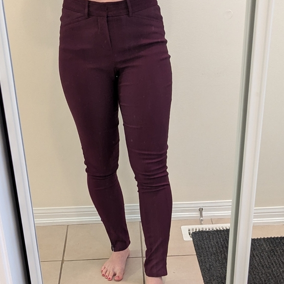 Mexx Skinny Burgundy Dress Pants - Picture 2 of 3